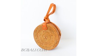 Round Circle Ata Rattan Handbag full handmade classic